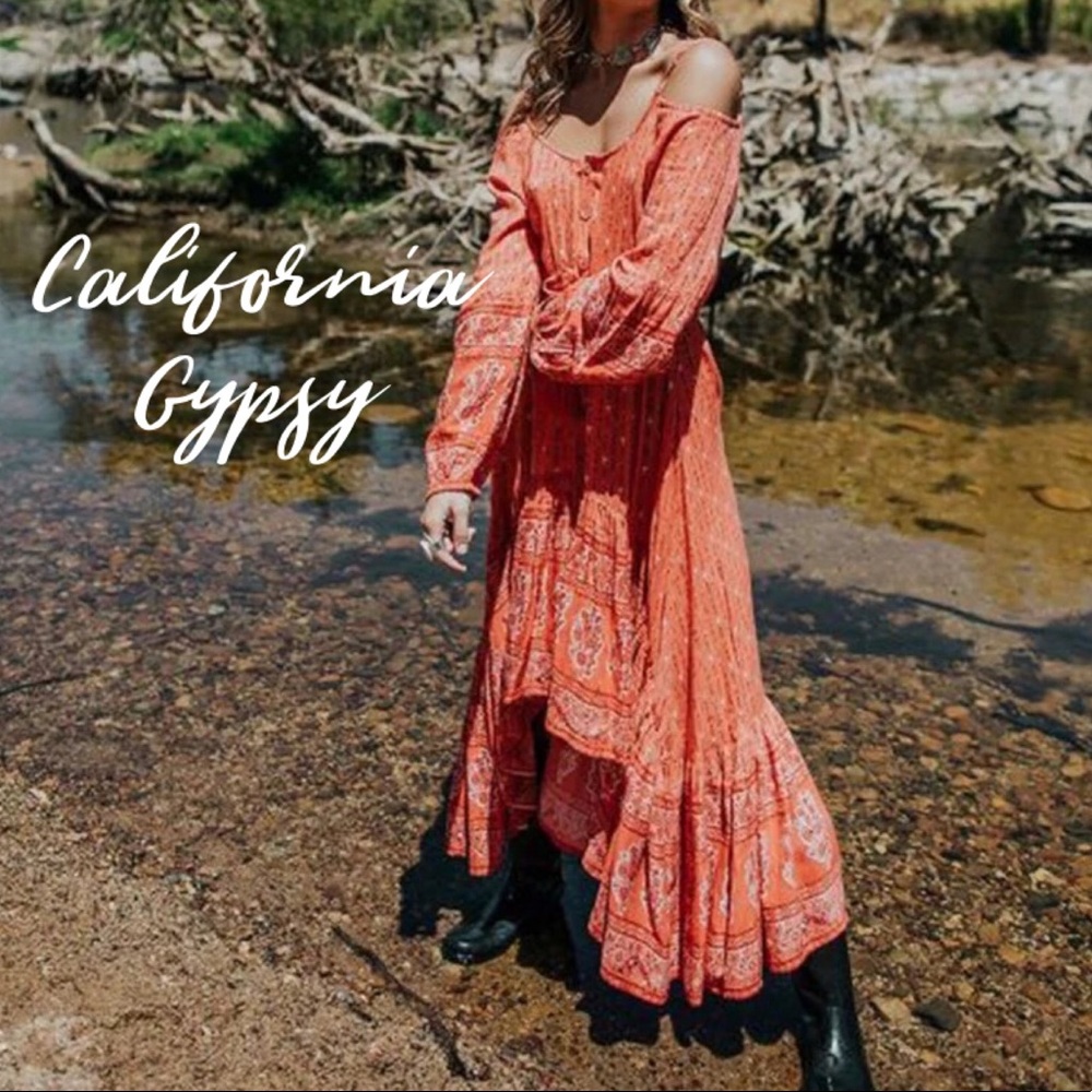 Western Gypsy boho bull steer dress - Picture 3 of 14